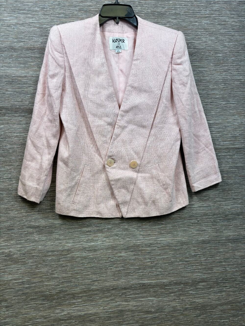 Kasper for A.S.L. Women's Pink Blazer Jacket 8 Business Career Double Breasted